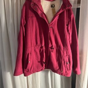 Women's red Fleece Jacket- winter, comfort, Y2K